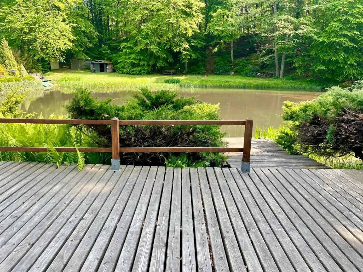 Domek W Glebi Lasu Nad Stawem Wierszyno Bagian luar foto